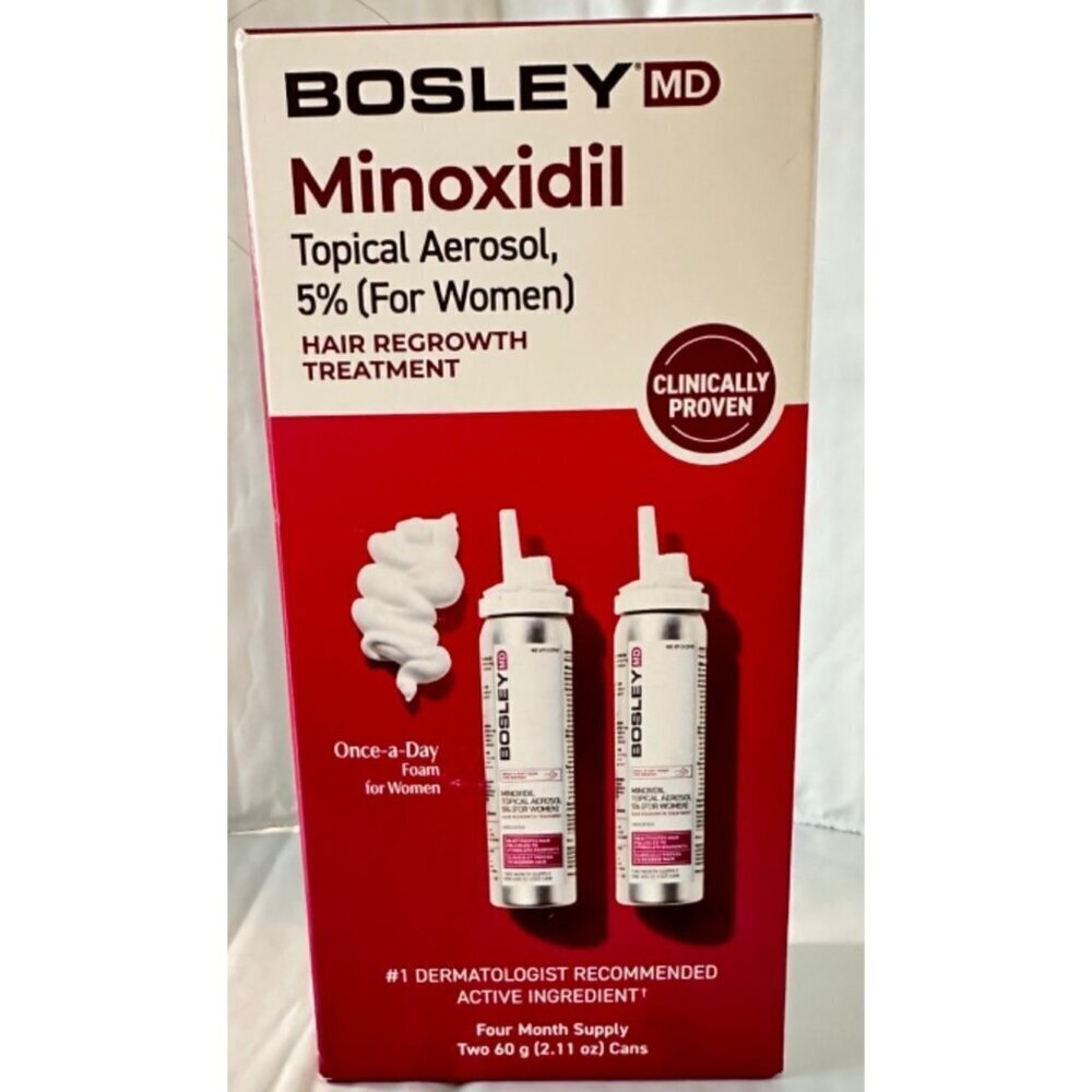 Bosley MD Minoxidil Topical Hair Regrowth Treatment Women Two 60 g (2.11 oz)